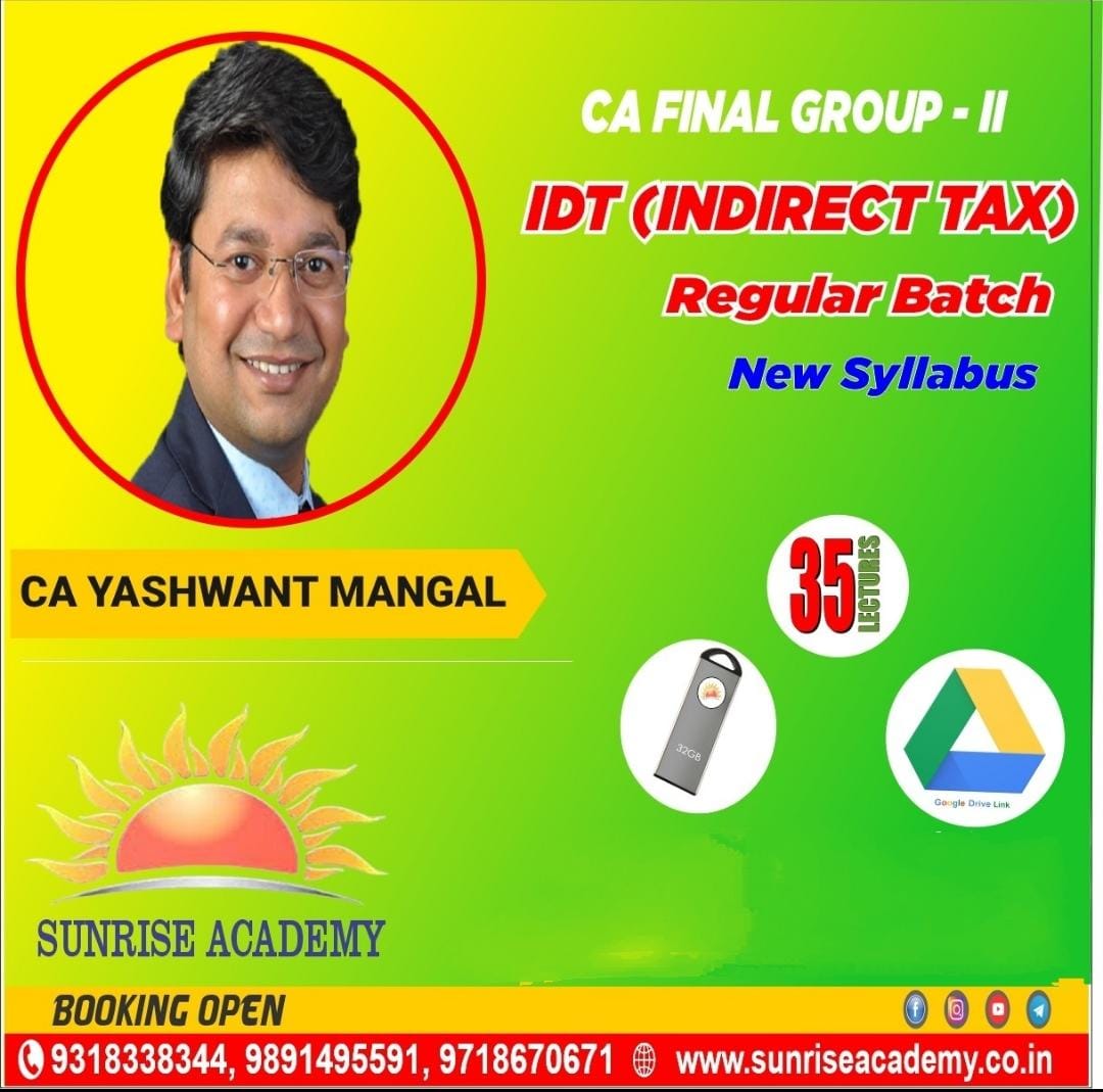 CA Final IDT IN DEPTH Full Course As Per ICAI New Scheme Latest New