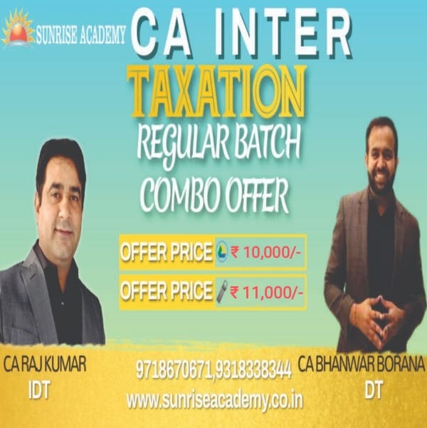 New Syllabus Ca Inter Direct Indirect Taxation Regular Batch